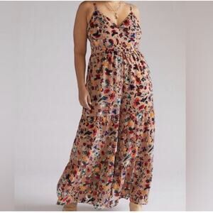 Hutch Floral Spaghetti-Strap Jumpsuit in Beige with Multicolor Print